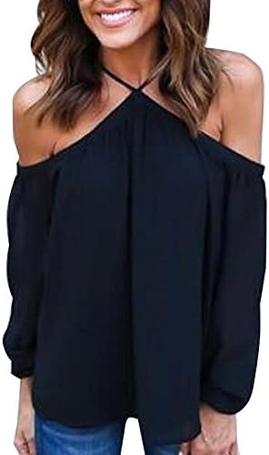 DANJIESHI Womens Sexy Strapless Long-Sleeved Chiffon Shirt Tops black US XL