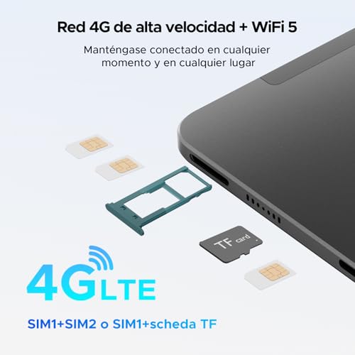 Easerush P12 Pro Tablets 12 Pulgadas, 2.4K 120Hz & 4G Sim LTE, 48GB+256GB/2TB Gemini AI & 12000mAh/18W Tablet Android 16, T7300 Octa Core Tablet con Teclado, Quad Speakers/Widevine L1/Mouse/Funda
