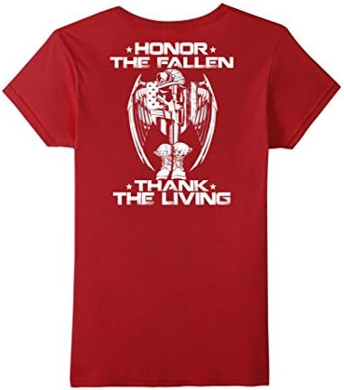 Women's Honor The Fallen Thank The Living T-Shirt XL Cranberry