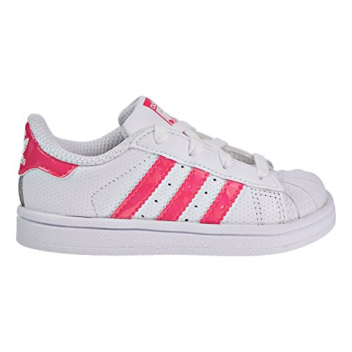 Adidas Originals Baby Superstar I White Real Pink White 10