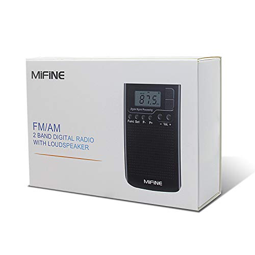 AM FM Radio - Portable Radio with Alarm Clock and Sleep Timer, Digital Tuning Stereo Radio with 3.5mm Headphone Jack for Walking Jogging Gym Camping (Black) - Thumbnail 6