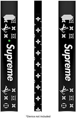 Ohana Graphix Official PAX JUUL Easy Wrap Various Colors (Device NOT Included) Vinyl Decal Protective Sticker for Juul Cig (Pack of 2, LV Supreme Black)