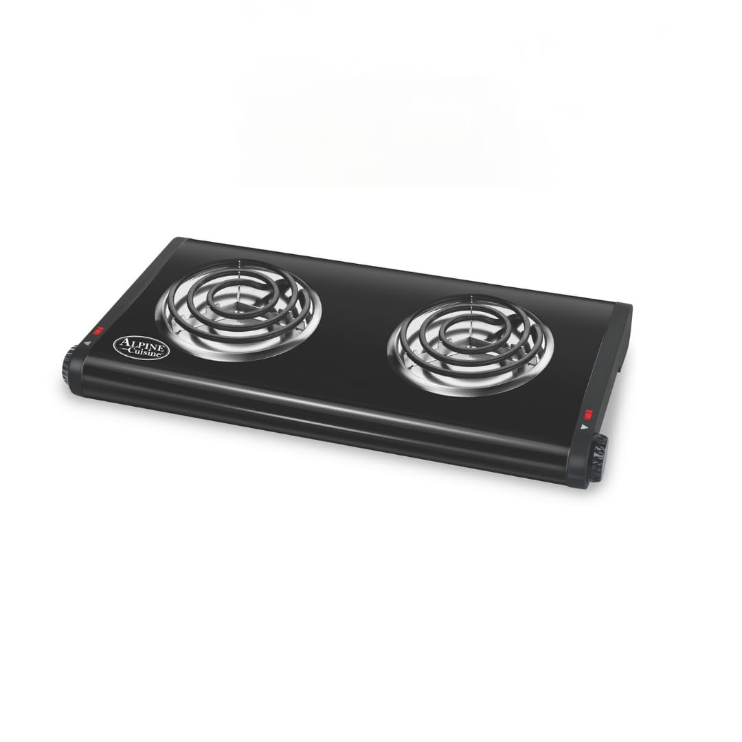Photo 1 of ***STOCK PHOTO FOR REFERENCE NOT ACCURATE***ALPINE CUISINE Electric Double Burner, 1500W, Dual Plate Portable Hot Plate for Indoor Cooking, Adjustable Temperature Control, Compact Design, 120V, Ideal for Home, Dorm, RV, or Travel Use