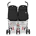 Maclaren Twin Techno Stroller- for Newborns+ Full-Featured, Lightweight, Compact, Easy to Maneuver. Fits in Standard doorways, Independent extendable Hoods, Reclining Seats. Acc. Included