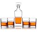 Whiskey Decanter Set - Perfect for Whiskey, Wine, or Liquor - Includes a (Lead-Free) 800 Milliliter Decanter with 4 Matching Glasses