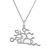 EZ Creations Sport Triathlon Necklace Sterling Silver Runner, Olympic Ring, Biker, Swimmer Competition Triathlete By (sterling-silver) Free keychain