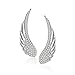 Sterling Silver Cubic Zirconia Angel Wings Ear Cuff Crawler Climber Hook Earrings for Women, Wife, Girlfriend, Mother, 3 Options