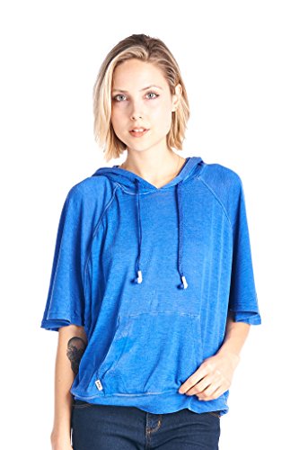 Hoodie Buddie Super Girls Pullover Short Sleeves Headphones Blue