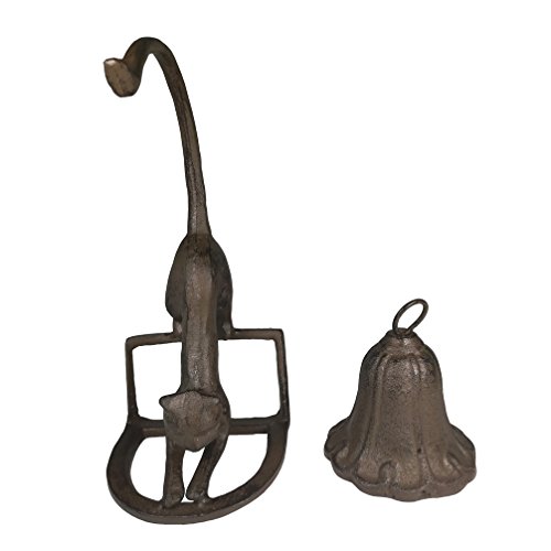 DreamsEden Cat Pet Desk Call Bell, Rustic Cast Iron Art Figurine Dinner Bell for Office Home Decoration (Cat) - Thumbnail 4