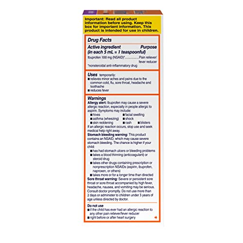 CHILDREN’S MOTRIN ORAL SUSPENSION, PAIN RELIEF, IBUPROFEN, GRAPE FLAVORED, 4 OZ