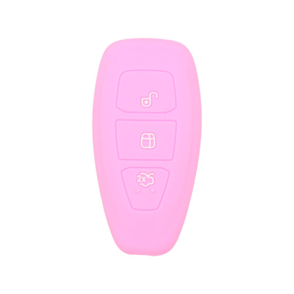 BROVACS Silicone Cover Protector Case Holder Skin Jacket Compatible with FORD 3 Button Smart Remote Key Fob CV2712 Pink
