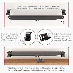 Enconker 2PCS Hole-Free Barn Door Soft Close