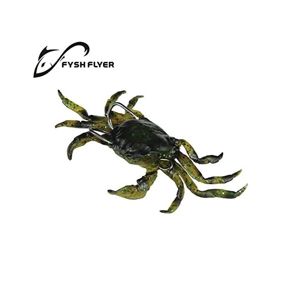 FyshFlyer-Monstar-3D-PVC-Crab-BaitBarbed-Hooks-11-Ounce-4-Inch-Fishing-Lures