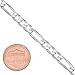 5.5mm High-Polished .925 Sterling Silver Flat Figaro Figaro Chain Link Bracelet, 8 inches