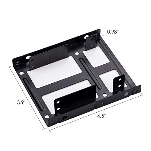 SSD/HDD Mounting Bracket Kit, 2.5 inch to 3.5 inch Metal Hard Disk Drive Holder Adapter Rack Tray Bay with SATA Data Cables and Power Cables