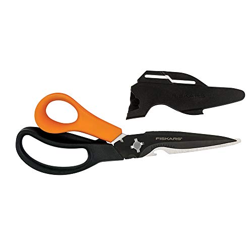 Fiskars Gartenschere, 7-in-1-Gartenschere, Multifunktionswerkzeug mit Scheide, ideal zum Schneiden von Pflanzen, Schneiden von Pflanzentöpfen, Taschen