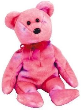 pink beanie baby bear