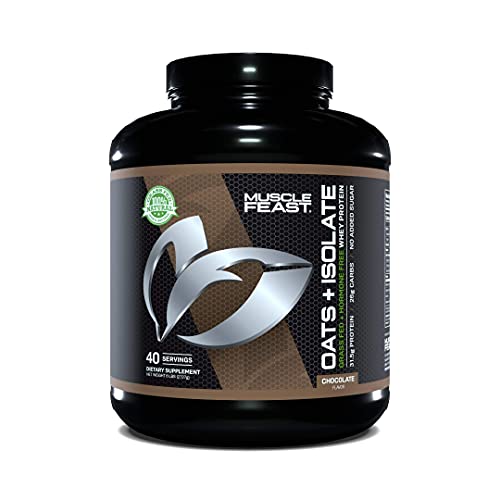 MUSCLE FEAST Oats + Isolate, Gluten Free Whole Oat Powder, Grass Fed Hormone Free Isolate