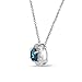 Sterling Silver Genuine or Simulated Gemstone & White Topaz Round Halo Slide Necklace