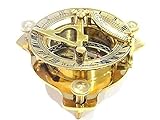 NauticalMart 3.5" Sundial Compass - Solid Brass Sun