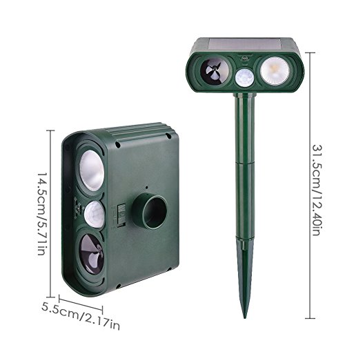 image for Yunt Ultrasonic Animal Pest Repeller Outdoor Waterproof Solar Powered 
