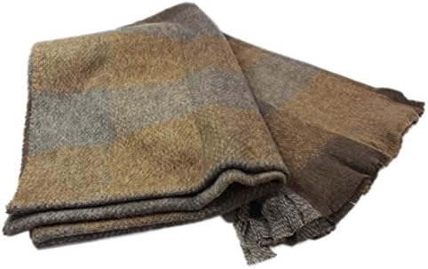 Patchwork Blanket Earthtones Lambswool Irish Made