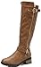 DREAM PAIRS UTAH Women's Quilted Zipper Double Buckles Accent Round Toe Low Stacked Heel Riding Knee High Boots (Wide Calf Available)