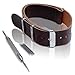 Dark Brown 20mm Synthetic Leather Watch Strap with Spring bar Tool and 4 Spring Bars - Barron Watch Company [BWC]