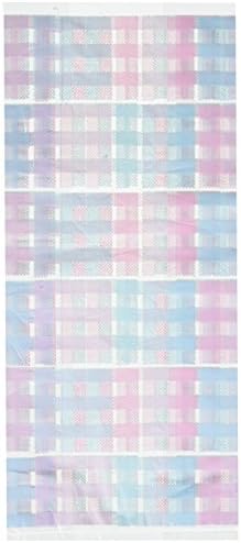 PCL INTERNATIONAL Gingham Design Cello Lunch Bag, 5" by 11", Pink and Blue