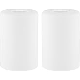 Golhom 2 Pack Frosted Opal White Glass Lamp Shade, Lip-less Cylinder Glass Light Fixture Cover, Replacement Globe for Chandelier, Pendant, Vanity Light