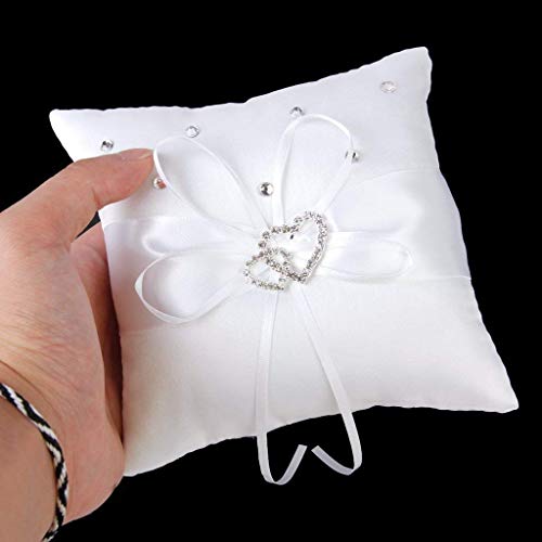 Potelin Ring Pillow Wedding Ring Bearer Cushion White 15 cm x 15 cm