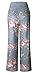 Artfish Women Loose Baggy Yoga Long Pants Floral Printed Pajama Lounge Pants (XL, Grey)