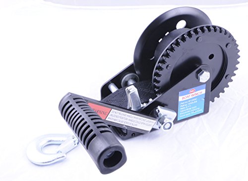 Trailer Winch 1200LB EDC Coasted Black Dual Drive Winch with 25-Foot Strap - Image 3