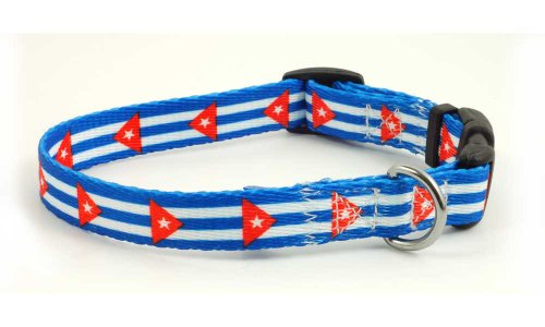 Small Cuban Flag Dog Collar by PatriaPet