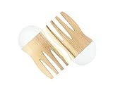 Tablecraft H14007 Elements Collection Salad Hands (Set Of 2), 4 X 0.5 X 7.875, Marble & Acacia