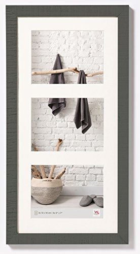 walther design Grigio 3X 13x18 cm Galleria con passe-partout, Cornice in Legno per Uso residenziale HO338D