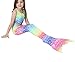 QIJOVO 3PCS Girls Mermaid Tail for Swimming Bikini Swimmable Custome Swimwear (Without Monofin)