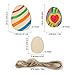 30 Pieces Easter Egg Unfinished Wood Ornaments Wood Slices DIY Crafts Unfinished Wooden Easter Ornaments with Hemp Rope for Kids Easter Party Supplies Home Hanging Decoration