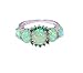 CiNily Silver Plated Green/Pink/White Fire Opal Ring Emerald Gemstone Ring Size 5-12