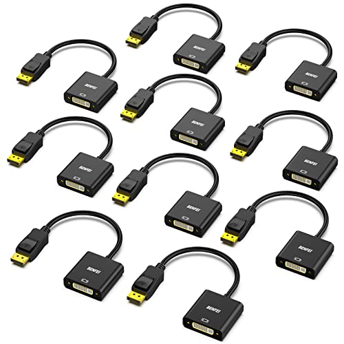 BENFEI DisplayPort auf DVI Konverter, 10 Stück, Vergoldet DP/Display Port zu DVI-D Kabel HDTV Adapter Konverter Männlich zu Weiblich