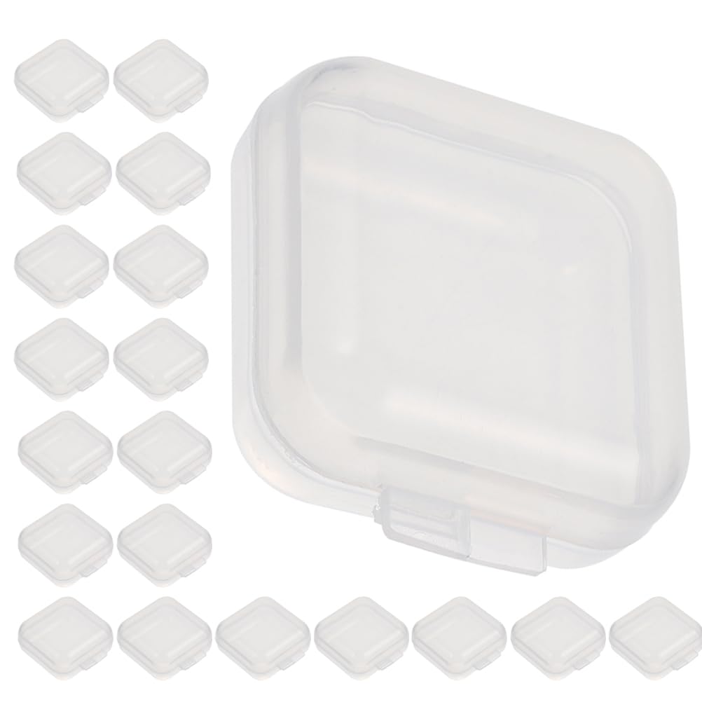 VILLCASE 100pcs Boxes Mini Storage Box Portable Trash Can Containers for Beads Plastic Storage Bin Jewelry Organizer Tray Sewing Box Earring Organizer Mini Jewelry Storage Cases