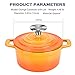 Small Dutch Oven - Enamel Cast Iron Enamel Coating Cookware Casserole with Lid 0.85 Quart Sunset Orange Cocotte Versatile Saucepan with Lid Stew Pot