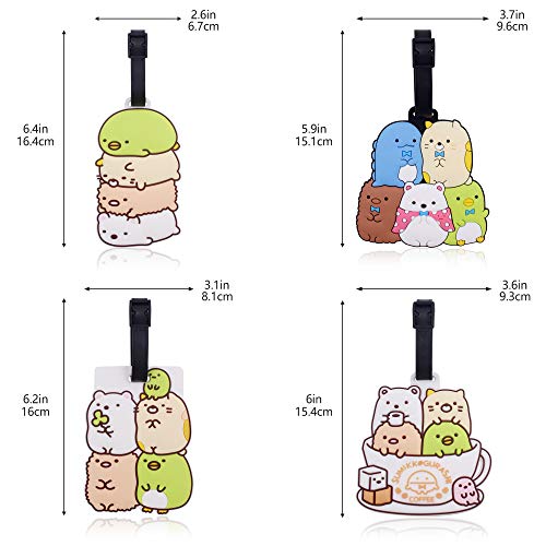 Finex Set of 4 San-X Sumikko Gurashi Things in The Corner Travel Luggage Baggage Identification Labels ID Tag for Bag Suitcase Plane Cruise Ships with Adjustable Strap - Thumbnail 6