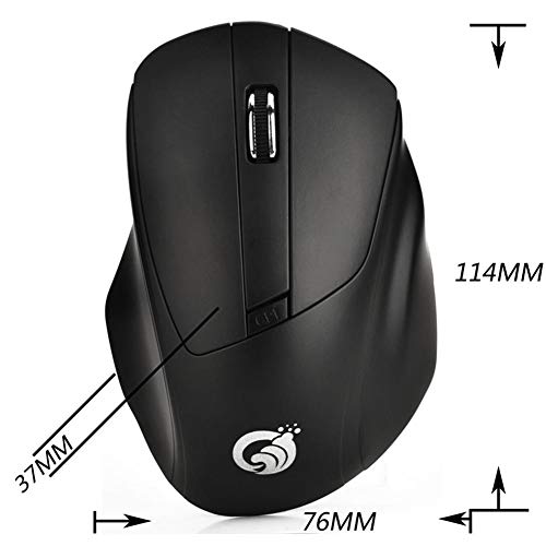 decwang 2.4G Wireless Mouse, 4 Button Ergonomic Mouse, Silent Click Mouse for Laptop/Netbook/Computer with USB Receiver, Compatible with Windows Microsoft System - Thumbnail 3