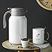 SDREAM 68 Oz Coffee Carafe Thermal Stainless Steel Double Walled Thermal Carafe Heat Retention Vacuum Tea Pots for Keeping Hot/Cold Beverage(off white)
