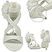 Kids Dress Sandals Girls Clear Rhinestone Low Heel side Flower Back Zipper