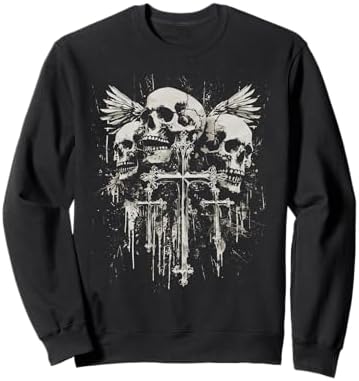Amazon.com: Skull Cross Y2K Goth Alt Grunge Gothic Emo Aesthetic
