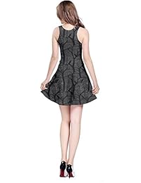 Cowcow vestido de mujer con patrón de cuervos de Halloween sin mangas