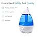 Homeleader 1.6L Air Humidifier, Ultrasonic Cool Mist Air Humidifier with Color-Changing LED Lights for Yoga Spa Home Office Babies, Quiet Operation