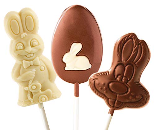 No Whey Foods - Easter Lollipop Collection (3 Lollipops) - Allergy Friendly and Vegan Chocolate Easter Candy - Dairy Free, Nut Free, Peanut Free, Soy Free, Gluten Free